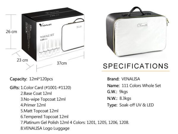 120pcs 12ml भेनालिसा जेल वार्निश लाह रंग प्यालेट नेल सैलून चम्किलो ताराहरूको लागि उच्च गुणस्तर 5