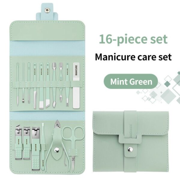 16Pcs Nail Clipper Set Stainless Steel Manicure Pedicure Cuticle Remover Nail File Nail Clipper Manicure