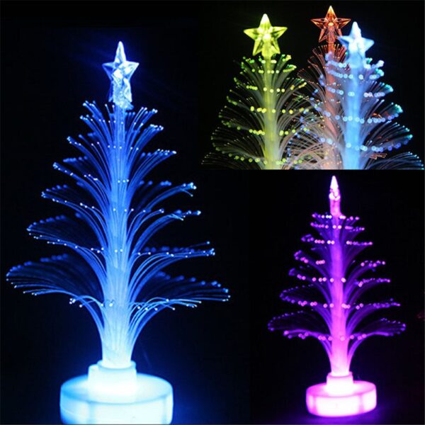 1pcs New Christmas Tree Lamp Light Colorful LED Fiber Optic Nightlight Children Xmas Gift Xmas Decoration