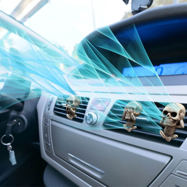 2021 Bone Skull Ghost Car Air Freshener Vent Clip Human Body Skeleton Aromatherapy Resin Car Parfume 3