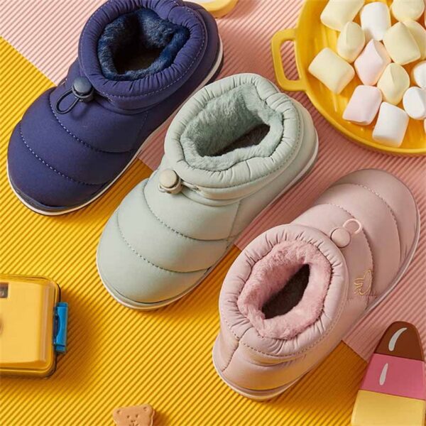 2021 Children Winter Boots Kids Outdoor Snow Shoes Boys Warm Plush Thicken Shoes Indoor Home Boot 2