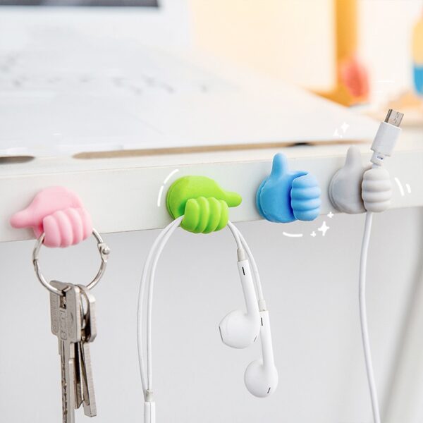 2pcs lot Multifunctional Clip Handy Holder Towel Key Thumb Hooks Non marking Data Cable Storage Holder