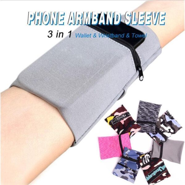 3 IN 1 Phone Sports Armband Sleeve Outdoor Running Riding Phone Case Arm Band GYM Fitness