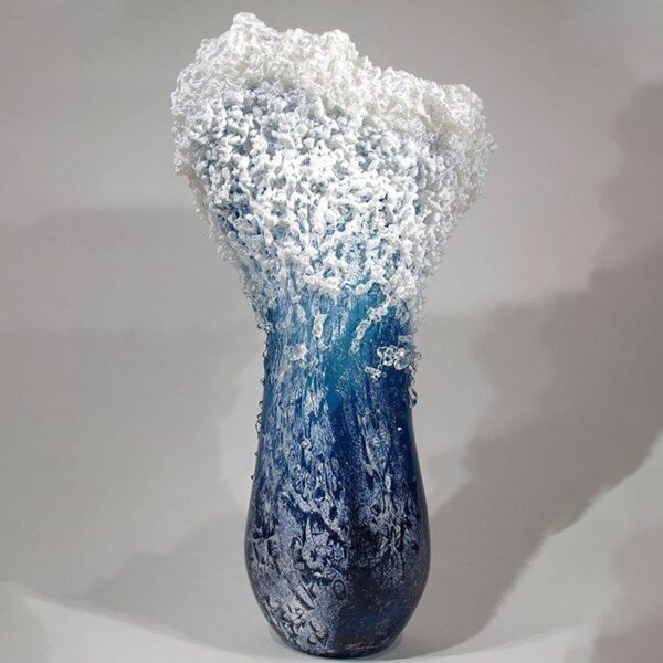 30 10cm Majestic Wavy Vase Modern Ocean Blue Flower Vase Centrepieces Flower Pot Vase Bonsai Living 2