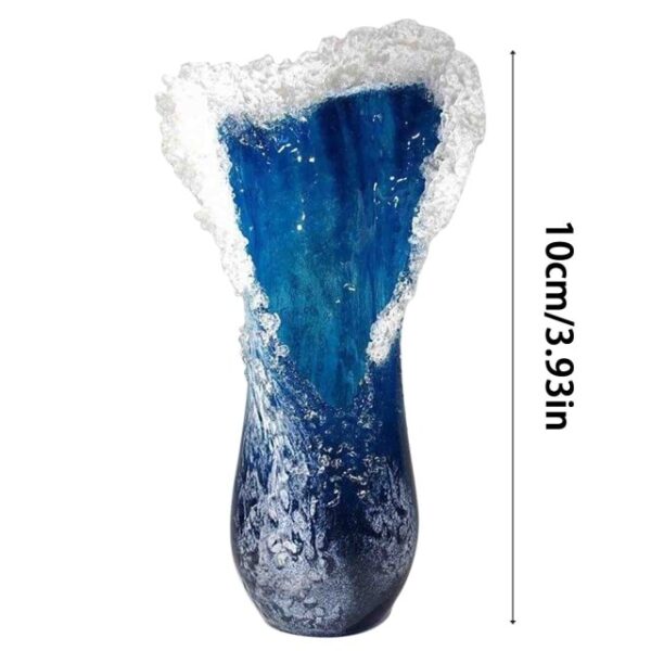 30 10cm Jarrón ondulado majestuoso Moderno Océano Azul Jarrones de flores Centros de mesa Florero de maceta Bonsai