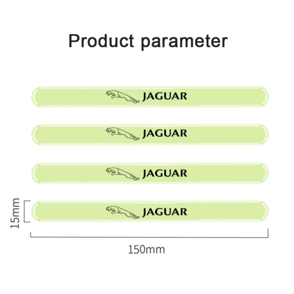 Socraíonn 4pcs Greamáin Frith-imbhualadh Doras Car Luminous do Jaguar XF XFL XJ XE XEL XK 1