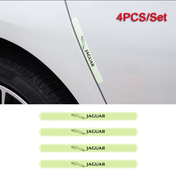 4pcs set Pelekat Anti Perlanggaran Pintu Kereta Bercahaya untuk Jaguar XF XFL XJ XE XEL XK