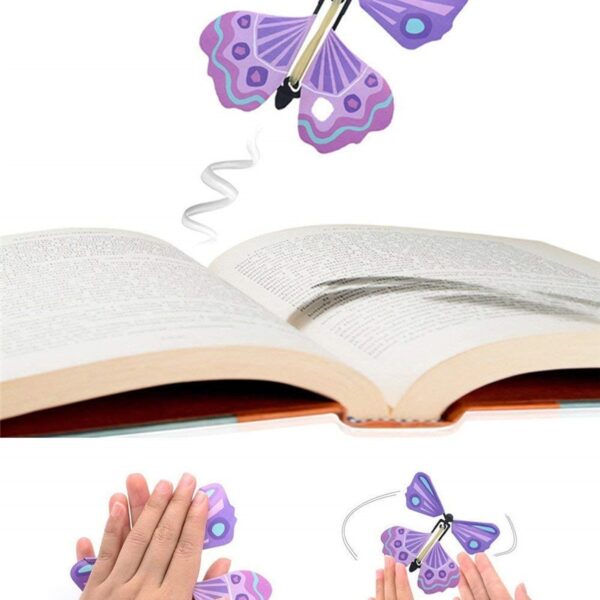 50PCS Flying in the Book Fairy Rubber Band Powered Wind Up Surprise For Birthday Wedding Card 2