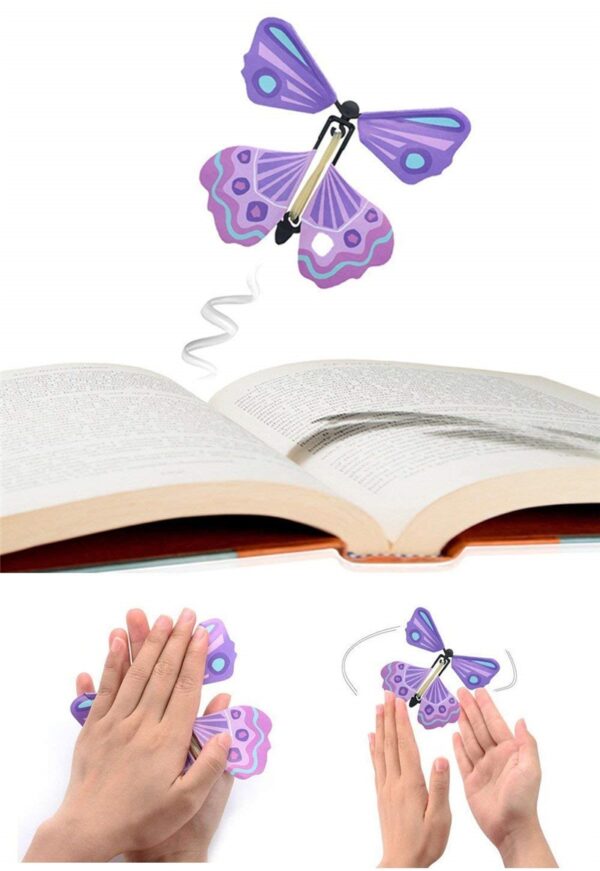 50PCS Flying in the Book Fairy Rubber Band Powered Wind Up Surprise For Birthday Wedding Card 2