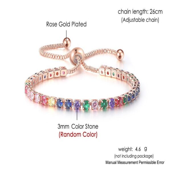 Delicate Rainbow Tourmaline Bracelet Adjustable Rhinestone Slimming Bracelet Women Crystal Healing Bracelet Jewelry Gifts 3