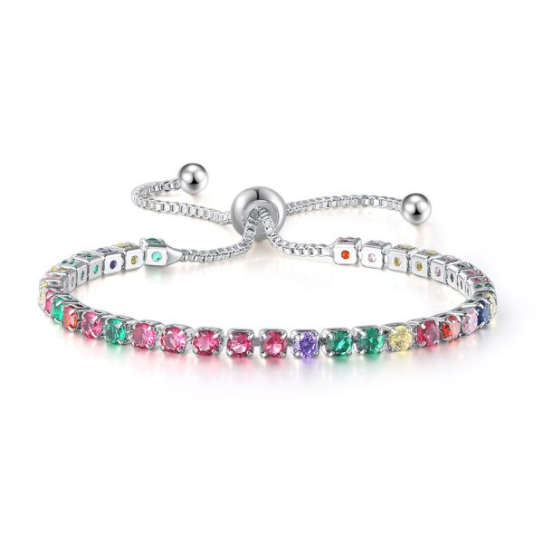 Delicate Rainbow Tourmaline Bracelet Adjustable Rhinestone Slimming Bracelet Women Crystal Healing Bracelet Jewelry Gifts 4