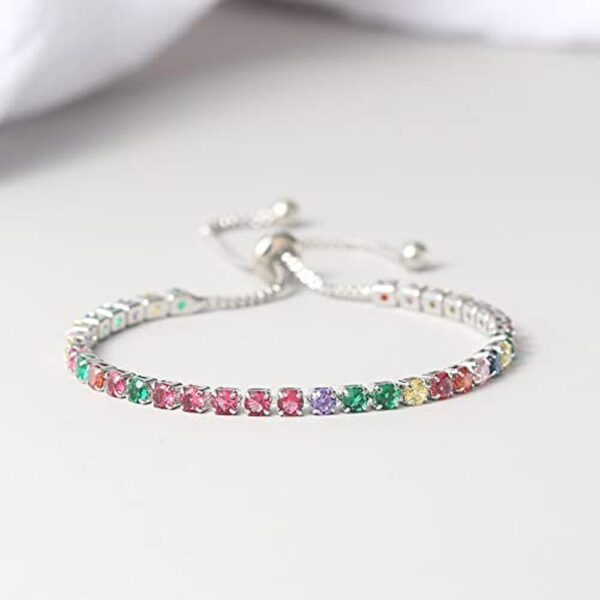 Delicate Rainbow Tourmaline Bracelet Adjustable Rhinestone Slimming Bracelet Women Crystal Healing Bracelet Jewelry Gifts