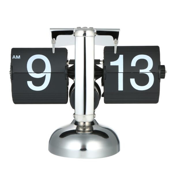 Flip Digital Clock Small Scale Table Clock Retro Flip Clock Stainless Steel Flip Internal Gear Operated 4