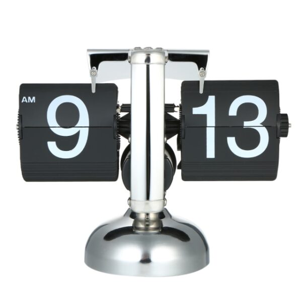 Flip Digital Clock Small Scale Table Clock Retro Flip Clock Stainless Steel Flip Internal Gear