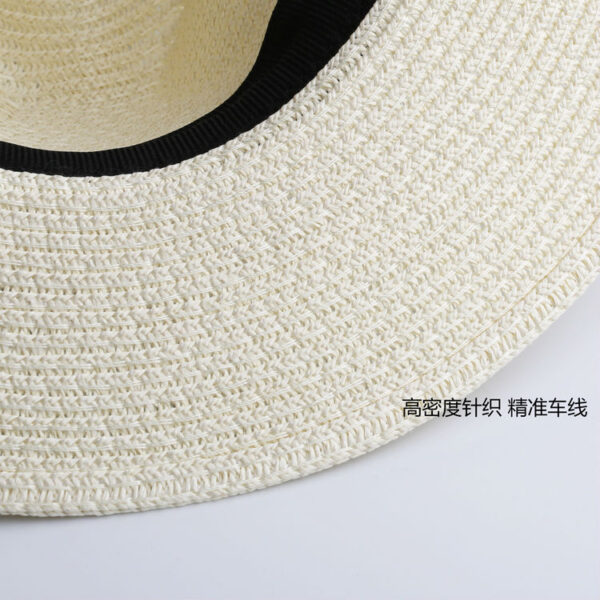 LNPBD Summer fashion white flat brim wide brim women s strawhat women s jazz fedoras hat 10