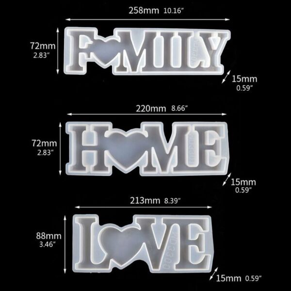 Love Home Family Silicone Mold Love Sign Word Mold Epoxy Resin Molds Art Crafts Au06 20 3