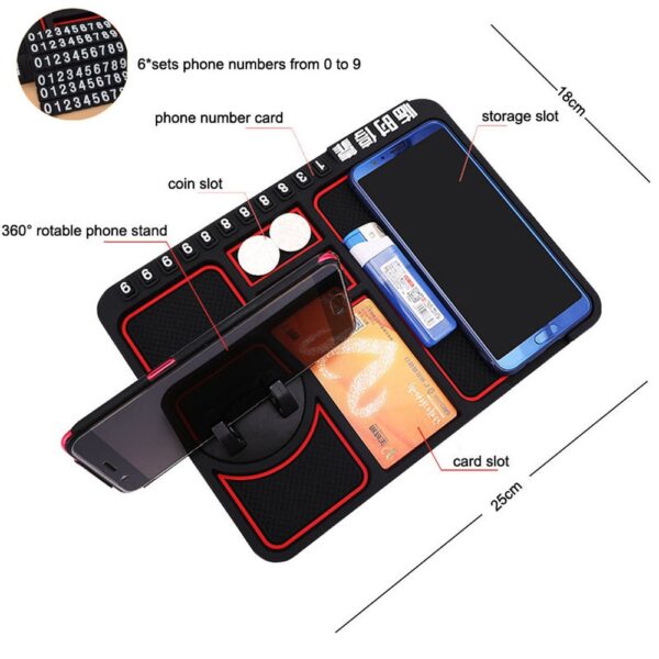 Silicone Car Anti Slip Mat Auto Phone Holder Non Slip Sticky Anti Slide Dash Phone Mount 3