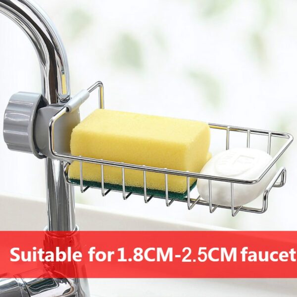 Stainless Steel Faucet Rack Kitchen Storage Shelf Sponge Dish Cloth Finishing Rack Drain Rack Pool Rag 1