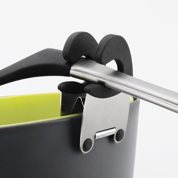 ស្លាបព្រាដែលធន់នឹងកំដៅដែកអ៊ីណុក Rest Spatula Holder Hot Pot Clipper Mess Free Kitchen Gadgets 5