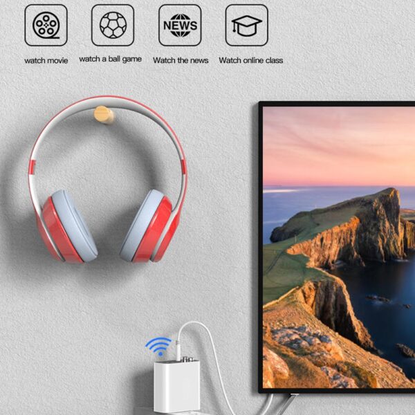 អាដាប់ទ័រឥតខ្សែ VAORLO EU US Bluetooth 5 0 ឧបករណ៍បញ្ជូនអ្នកទទួល TF U Disk Play QC2 0 5