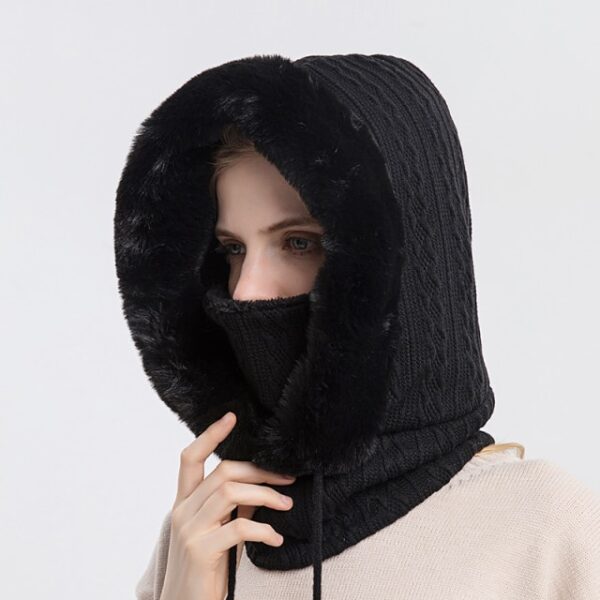 Winter Fur Cap Mask Set Hooded for Women Knitted Cashmere Neck Warm Russia Outdoor Ski Windproof 3.jpg 640x640 3
