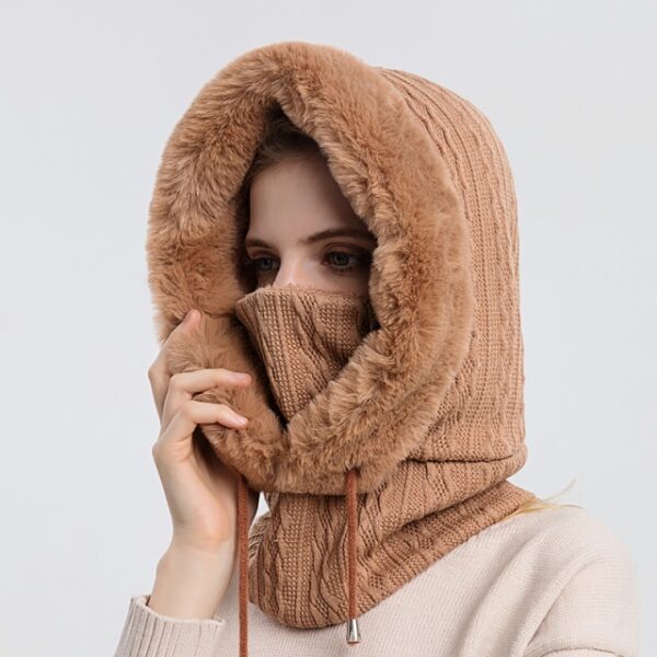 Winter Fur Cap Mask Set Hooded for Women Knitted Cashmere Neck Warm Russia Outdoor Ski Windproof 4.jpg 640x640 4