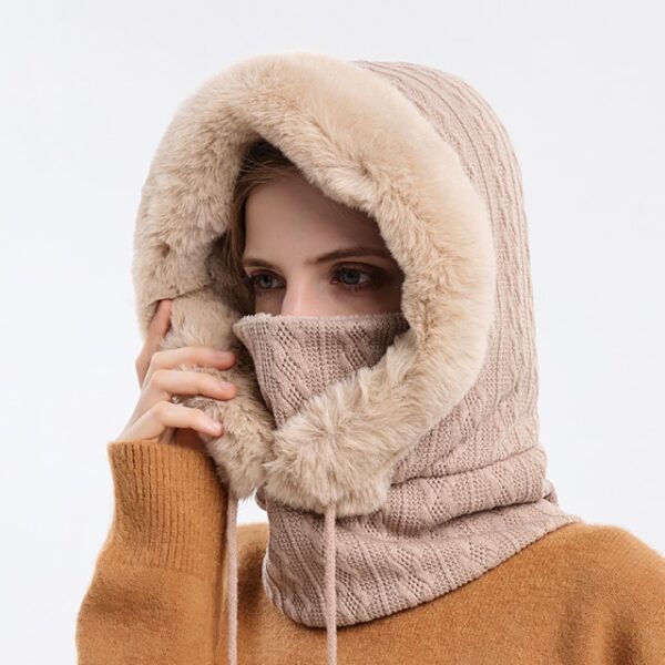 Winter Fur Cap Mask Set Hooded for Women Knitted Cashmere Neck Warm Russia Outdoor Ski Windproof 5.jpg 640x640 5
