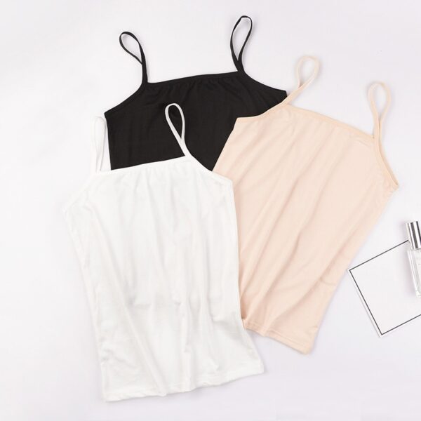Women Camisoles Summer Girl Sexy Strap Cotton Sleeveless Thin Camisole Vest Solid Top All match Base 2