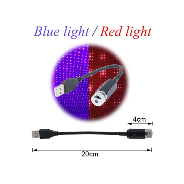 1 Adet Mini LED Araba Çatı Yıldız Gece Işıkları Projektör Işığı İç Ortam Gecesi Yıldızlı Gökyüzü 1