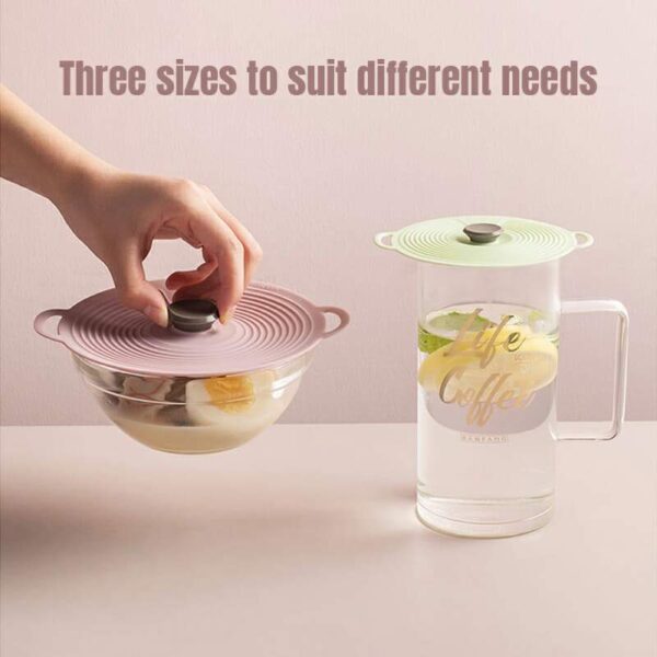 1PCS Silicone Boil Over Spill lid Containers Seal Preservation lid Pan Cover Oven Safe Lids Food 1