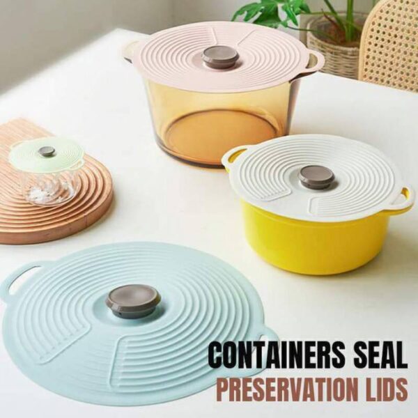 1PCS Silicone Boil Over Spill lid Containers Seal Preservation lid Pan Cover Oven Safe Lids Food