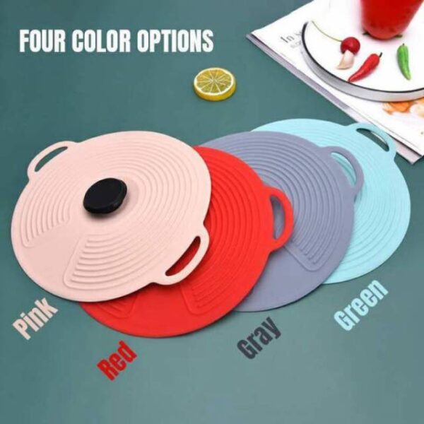 1PCS Silicone Boil Over Spill lid Containers Seal Preservation lid Pan Cover Oven Safe Lids