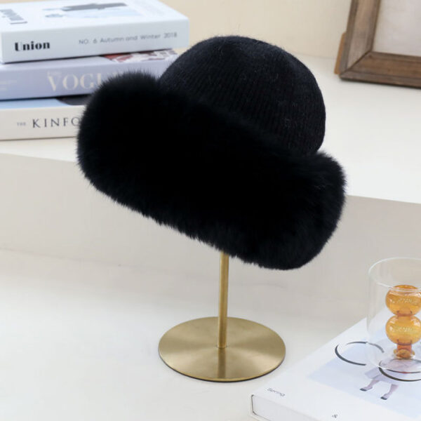 2021 Korean Warm Wool Hats Ear protection Soft Fox Fur Hat Knitted fur Cap Women New 1.jpg 640x640 1