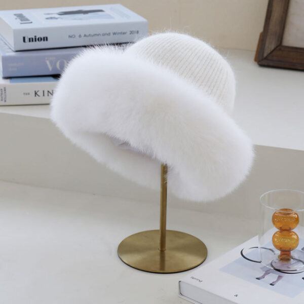 2021 Korean Warm Wool Hats Ear protection Soft Fox Fur Hat Knitted fur Cap Women New 3.jpg 640x640 3