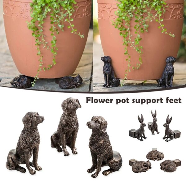 2021 New 3 pcs Flower pot feet Animal plant pot feet Flower pot support Resin crafts 1