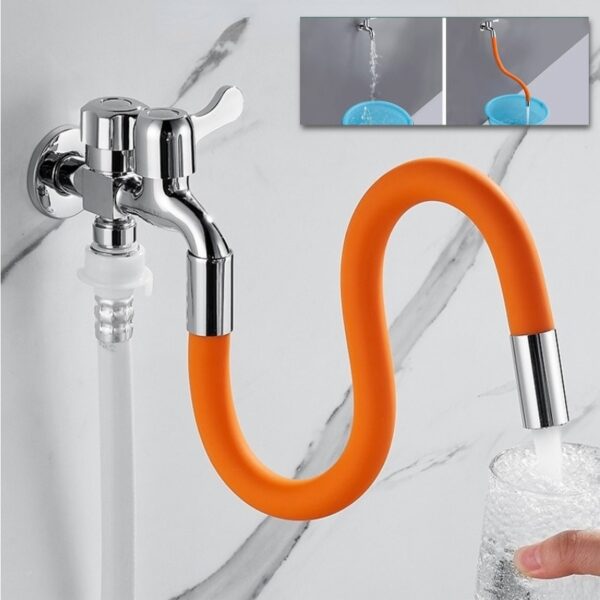 360 Rotation Splash proof Universal Faucet Extension Extender Foaming Extension Tube Free Bending Hardware Household Merchandise 5