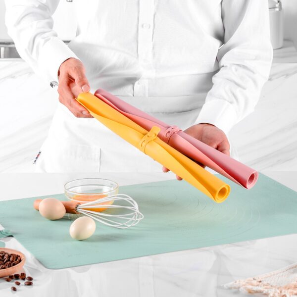 60x40cm Silicone Dough Rolling Mat Non Stick Pastry Baking Mat Flour Fondant Sheet Kneading Pad w 2