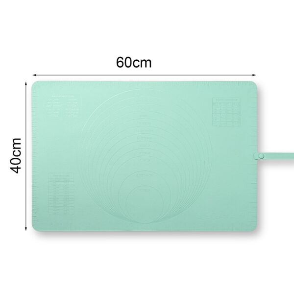 60x40cm Silicone Dough Rolling Mat Non Stick Pastry Baking Mat Flour Fondant Sheet Kneading Pad w 5