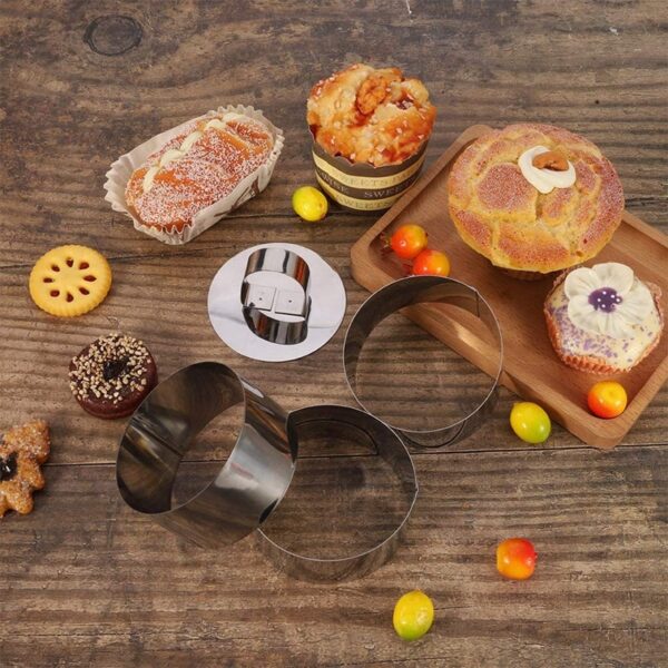 8PCS Cake Rings Mousse Rings Small Food Mould for Pastry Cake Mousse and Pancake Round Form 3
