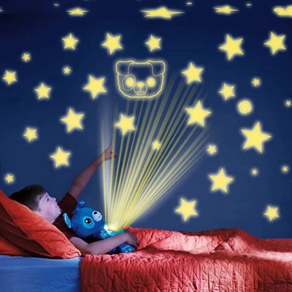 Гэрэл проектортой чихмэл амьтан нялх хүүхэд Тайвшруулах одтой тэнгэрийн ганц эвэрт тансаг LED Galaxy шөнийн гэрэл Cuddly 1