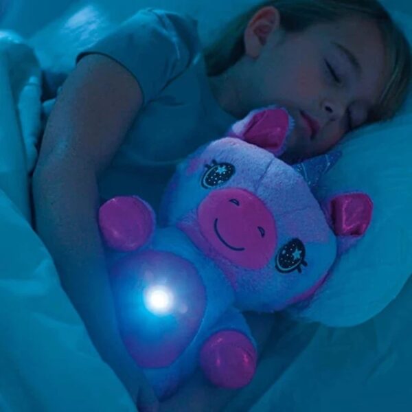 Baby Knuffeldier Met Licht Projector Sterrenhemel Troostende Eenhoorn Pluche LED Galaxy Nachtlampje Knuffelig