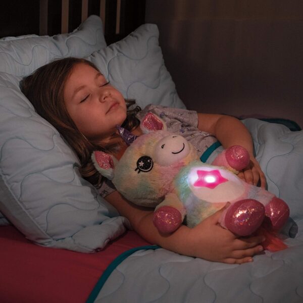 Baby Knuffeldier Met Licht Projector Sterrenhemel Troostende Eenhoorn Pluche LED Galaxy Nachtlampje Knuffelig