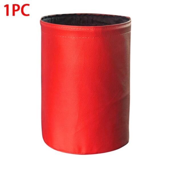 Car Trash Can Foldable Leather Leak Proof Waterproof Car Dust Bin Bucket Hanger Garbage Container Pocket 3.jpg 640x640 3