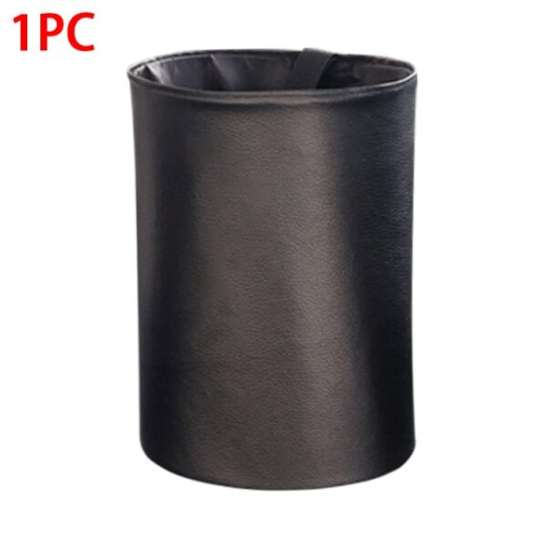 ກະຕ່າຂີ້ເຫຍື້ອລົດພັບໄດ້ Leather Leak Proof Waterproof Car Dust Bin Bucket Hanger Garbage Container Pocket 4.jpg 640x640 4
