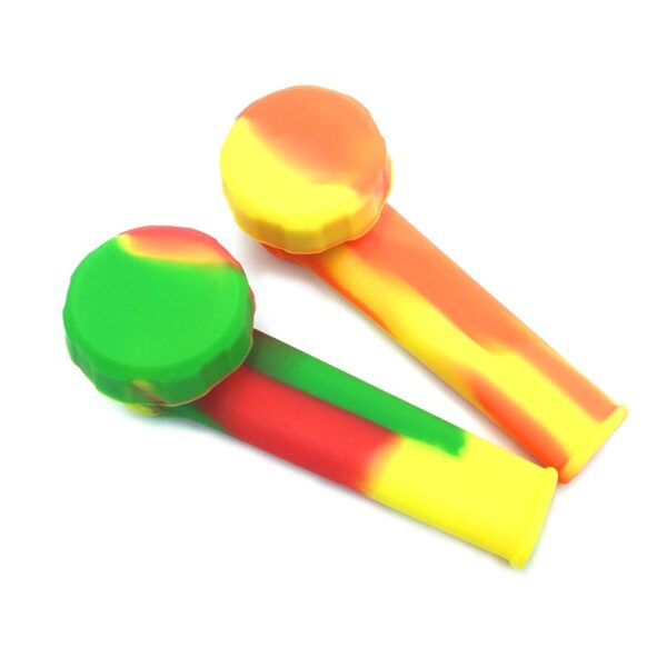 Colorful Silicone Smoking Pipes Random Color Travel Tobacco Pipes Spoon Unbreakable Cigarette Accessories Hand Pipe 2
