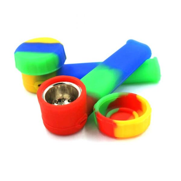 Colorful Silicone Smoking Pipes Random Color Travel Tobacco Pipes Spoon Unbreakable Cigarette Accessories Hand Pipe 4