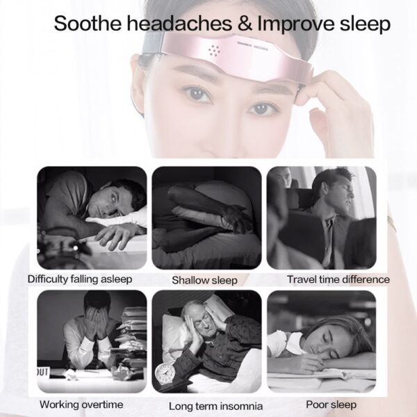 Dor de cabeça elétrica e alívio da enxaqueca massageador enxaqueca insônia liberação usb recarregável máquina terapia relaxar saúde 3