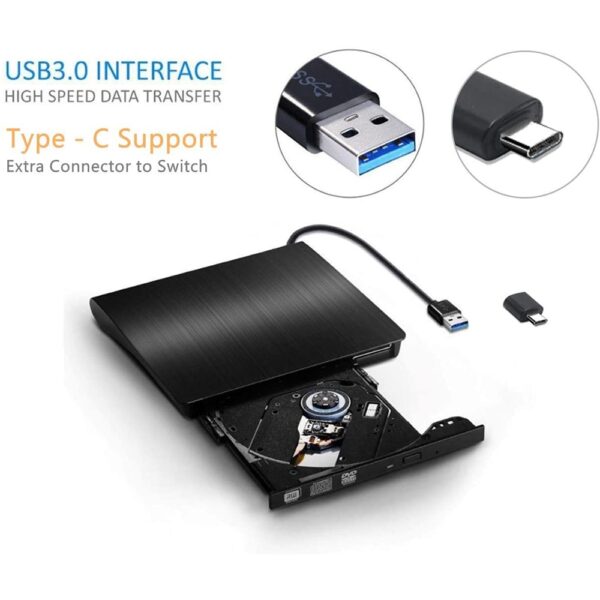 External CD DVD Drive USB C Writer Type C USB 3 0 CD DVD RAM Burner 1