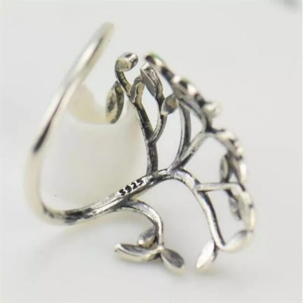 Fashion Natural Style Green Branches Leaves Adjustable Opening Rings Fashion Women Ring Party Jewelry Gifts For 2
