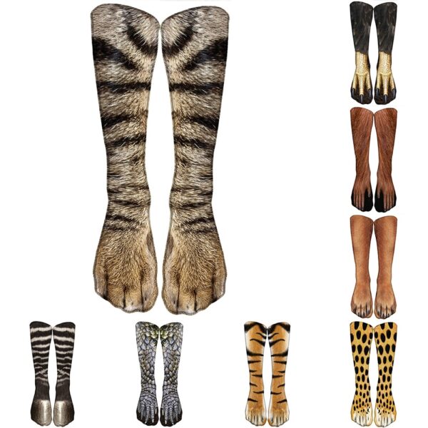 Funny Leopard Tiger Cotton Socks For Women Happy Animal Kawaii Unisex Socks Harajuku Cute Casual High